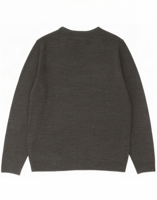 Marks & Spencer Mens V-Neck Jumper Sweater Large Grey Cashmere