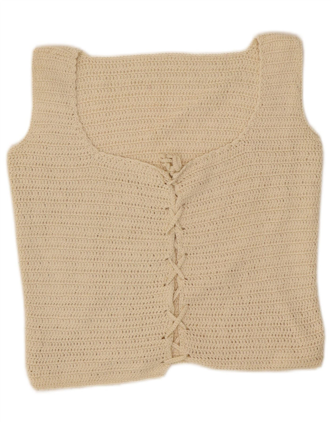 Vintage ženski kratki top UK 10 Small Off White