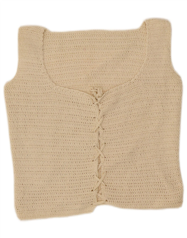 Vintage ženski kratki top UK 10 Small Off White
