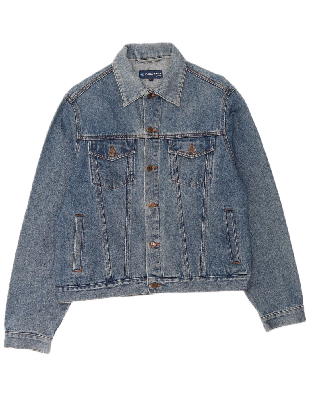 Rewino muška traper jakna UK 40 Large Blue Cotton