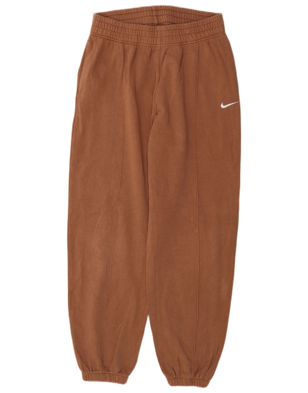 Nike Ženske široke trenirke, hlače za trčanje UK 12, srednje smeđi pamuk