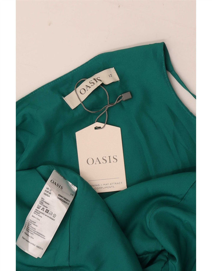 Oasis ženska plašt haljina bez rukava UK 12 Srednje zeleni poliester