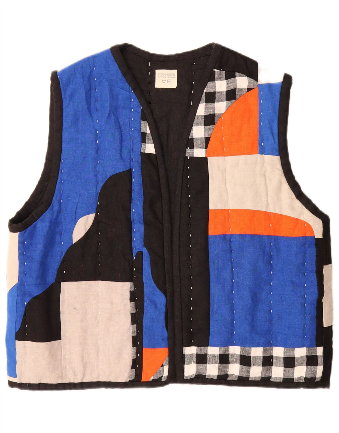 Mossom ženska ručno rađena otvorena prošivena jakna UK 18 XL Raznobojni patchwork