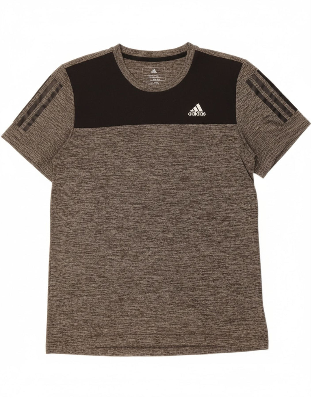 ADIDAS Mens T-Shirt Top Large Grey Colourblock Polyester