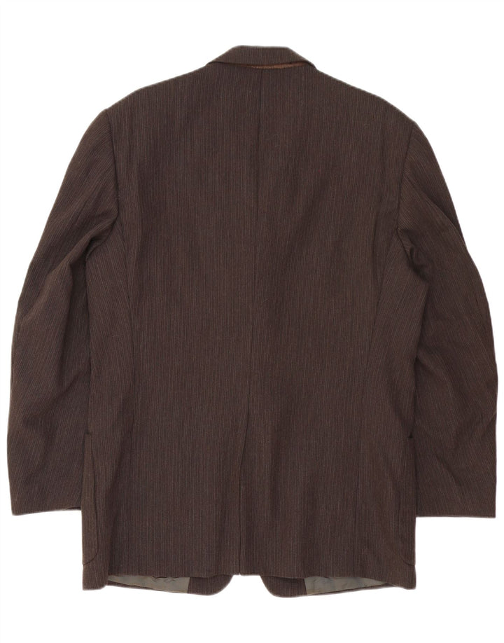 Trussardi muška jakna sa 3 gumba IT 50 Large Brown Pinstripe Acetate