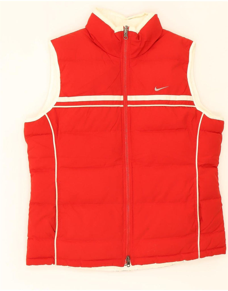 NIKE Womens Reversible Padded Gilet UK 14/16 Large Red Vintage Nike and Second-Hand Nike from Messina Hembry 