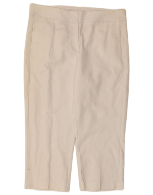 Marks & Spencer ženske Capri hlače visokog struka UK 14 Large W34 L21 Bijela