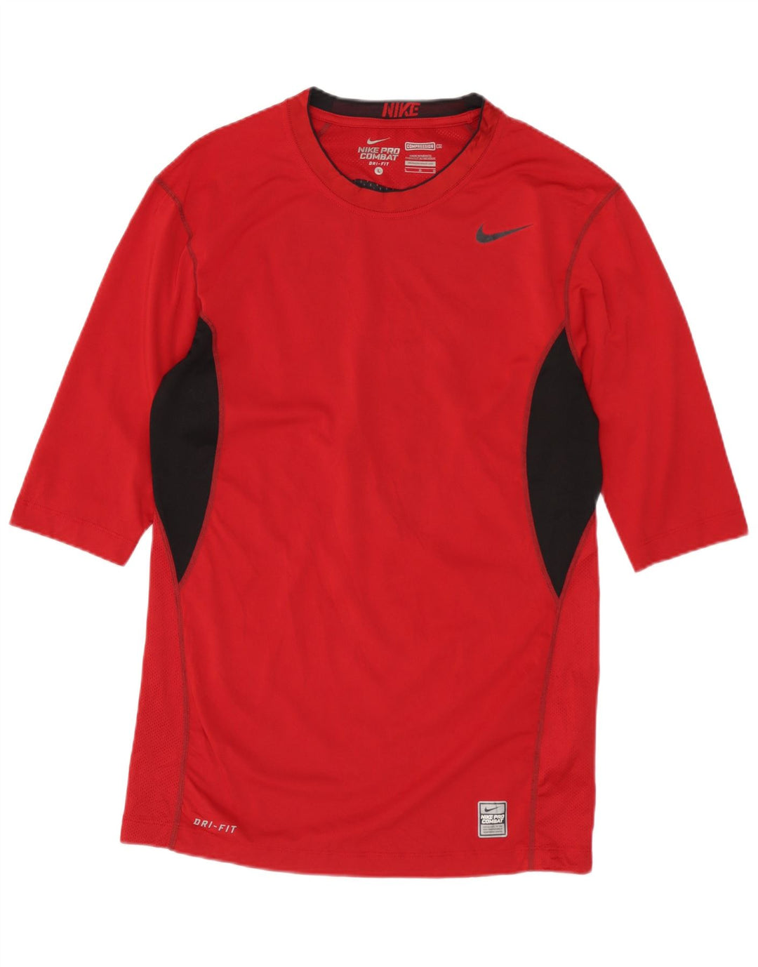 NIKE ženski gornji dio s 3/4 rukavima UK 14 veliki crveni poliester u boji