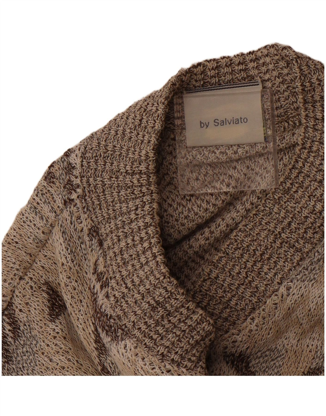 SALVIATO Mens Cardigan Sweater Medium Beige Geometric