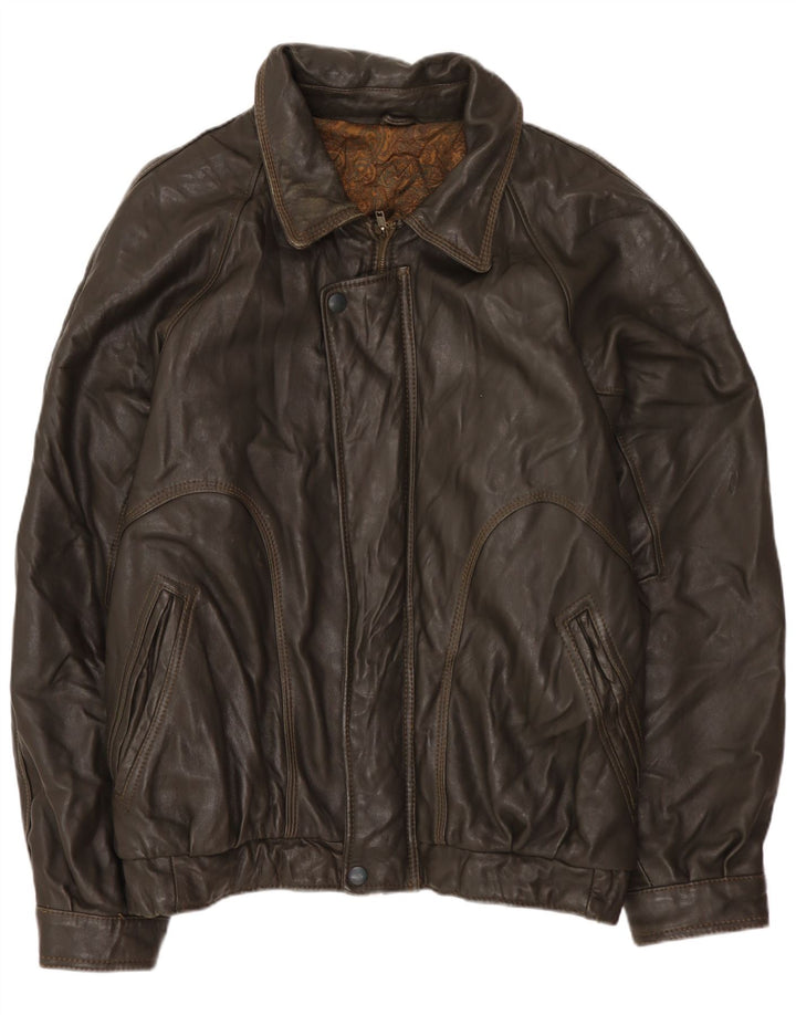 VINTAGE muška kožna jakna UK 42 XL smeđa