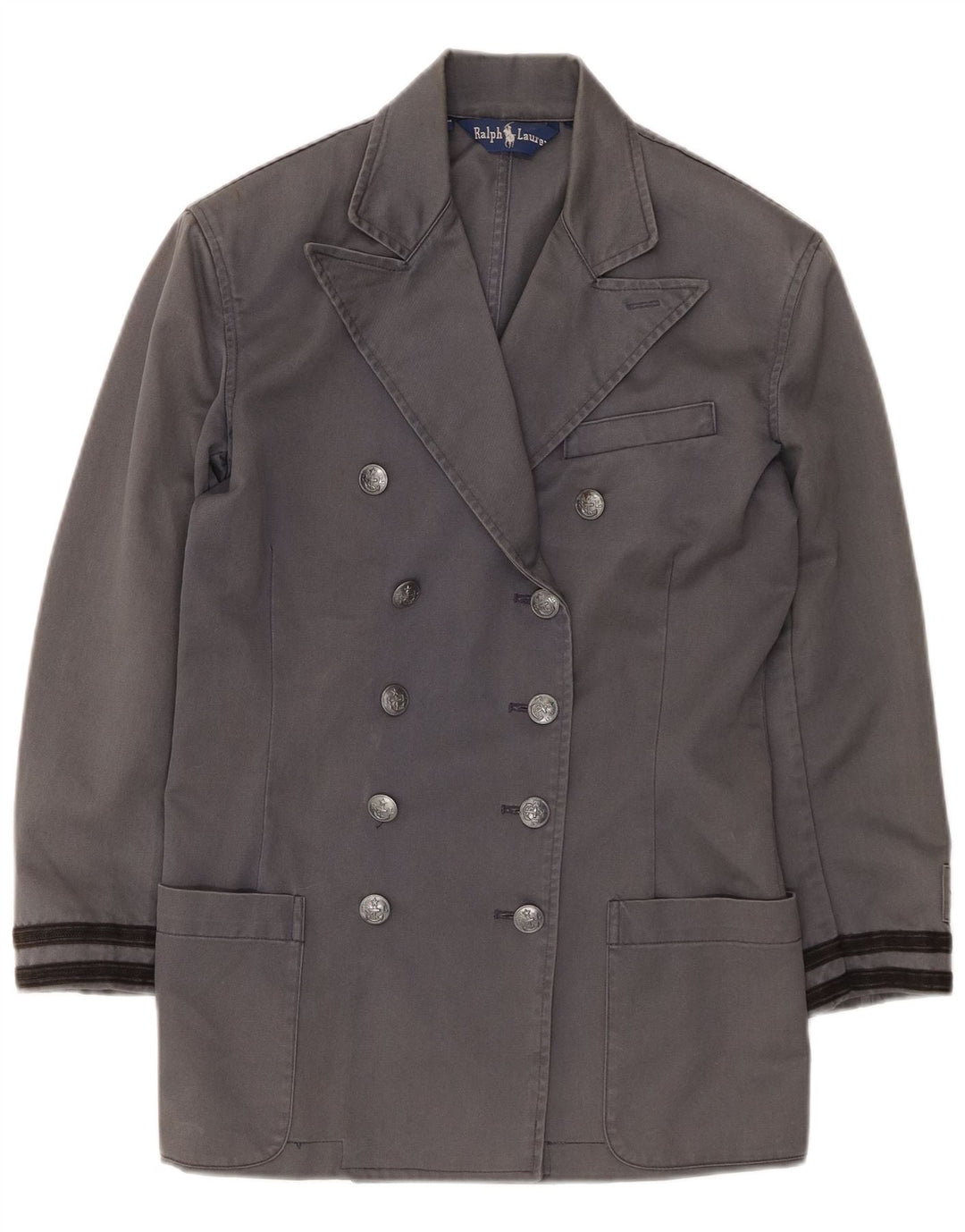 Ralph Lauren ženski kaput s dvostrukim kopčanjem US 4 mali sivi pamuk