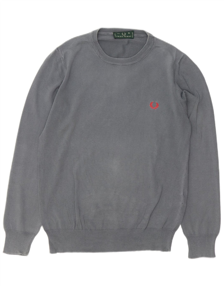 FRED PERRY Muški džemper s okruglim izrezom, srednje sivi pamuk