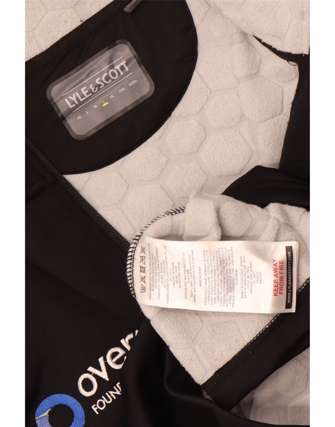 Gornji dio trenirke Lyle & Scott Graphic Zip Deck Pulover Large Black