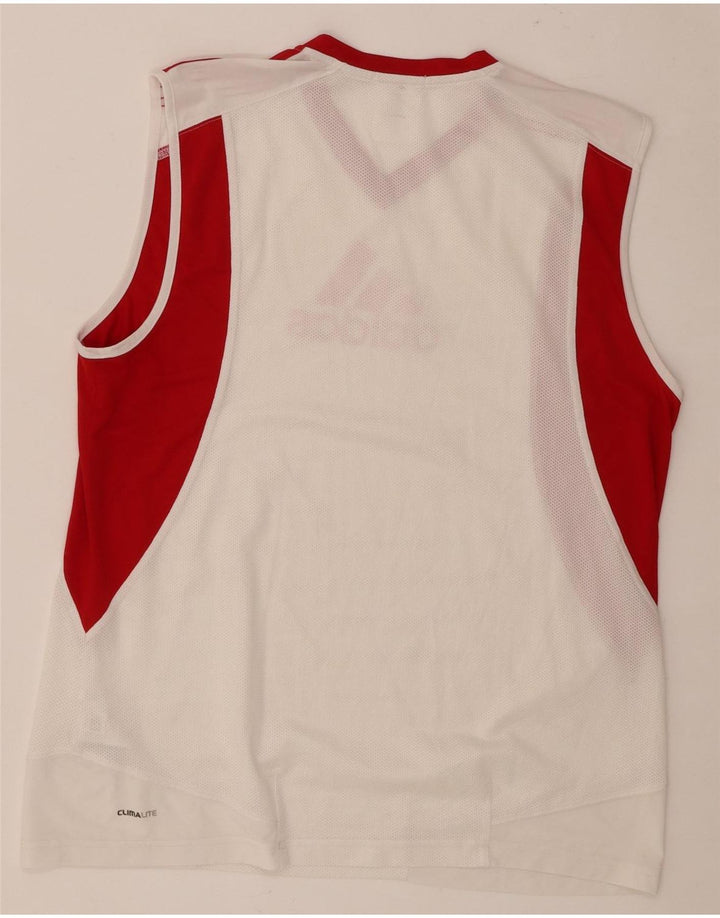 Adidas muški Climalite grafički prsluk srednje bijele boje od poliestera