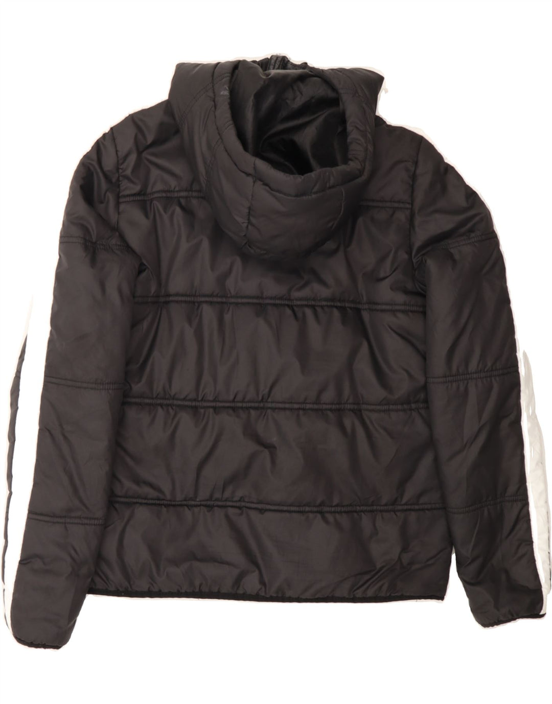 PUMA Womens Hooded Padded Jacket UK 16 Large Black Colourblock Polyester Vintage Puma and Second-Hand Puma from Messina Hembry 