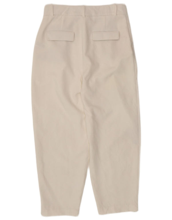 ZARA ženske sužene ležerne hlače s klinovima male W26 L25 bijeli poliester