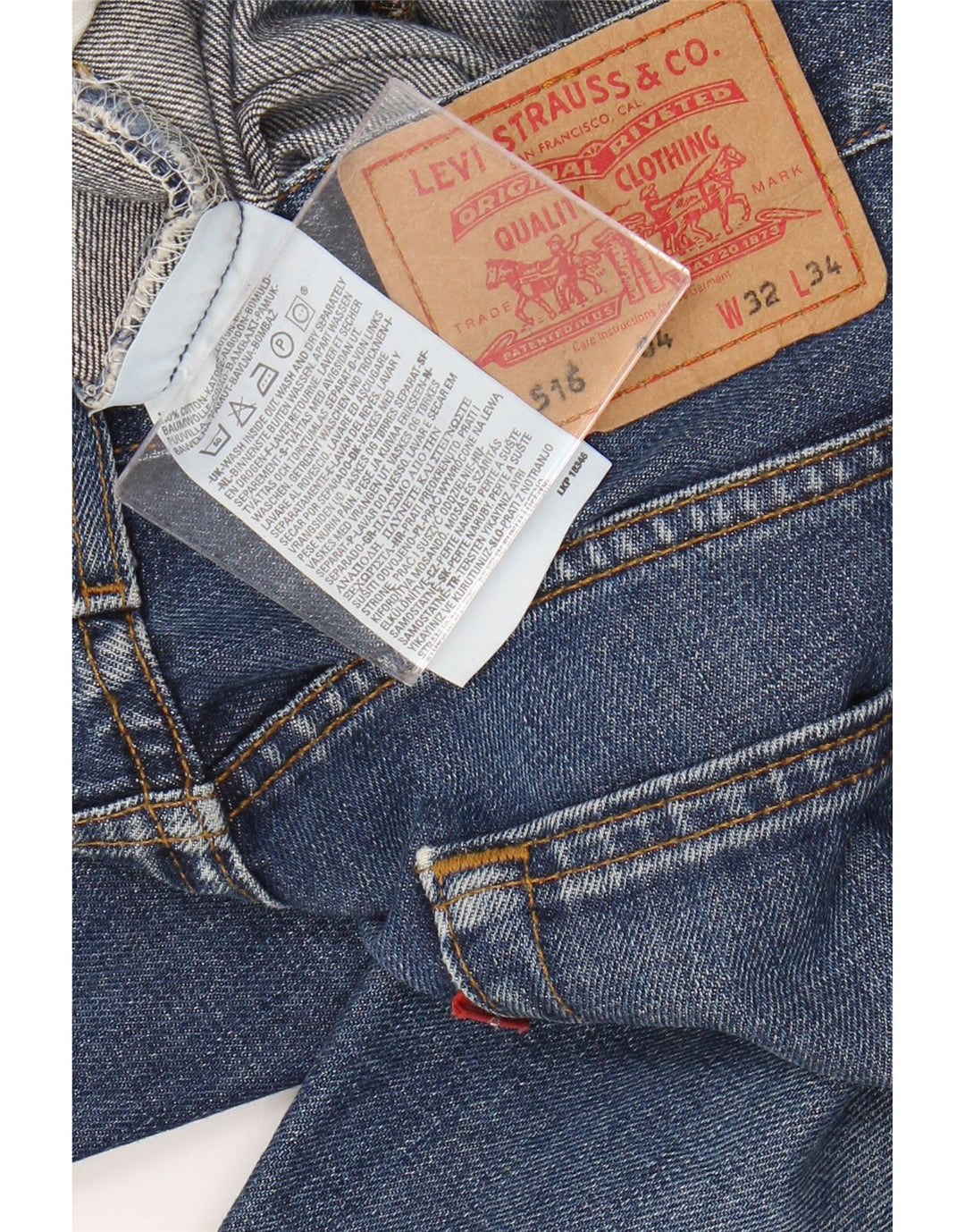 Levi's muške kratke traper hlače 516 W32 srednje plavi pamuk