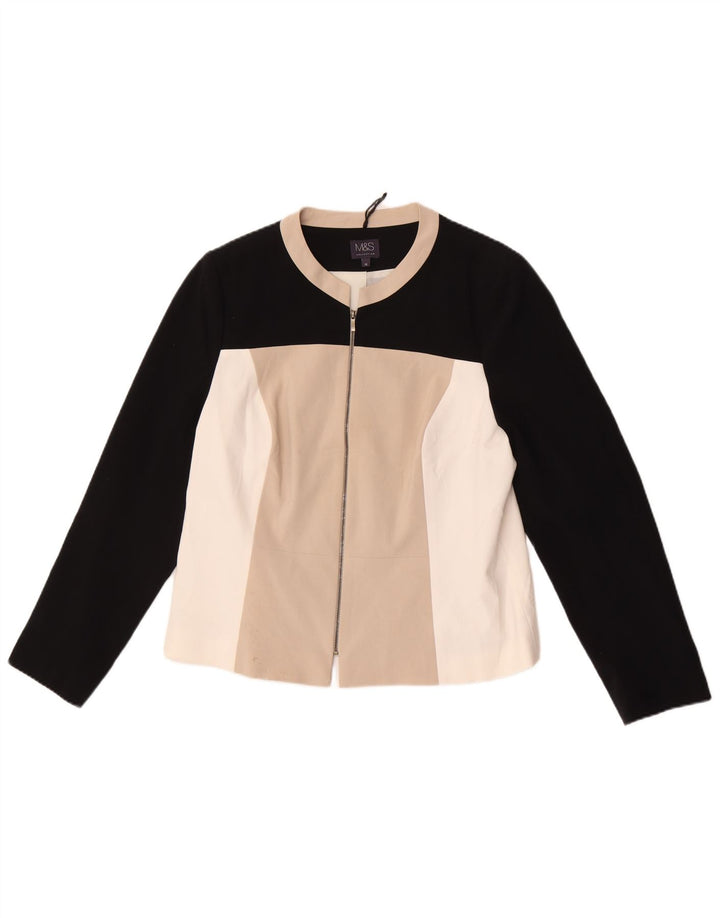 Marks & Spencer ženska jakna s punim patentnim zatvaračem UK 16 Large Beige Colourblock