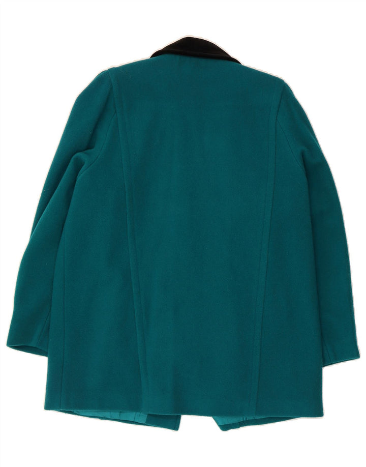 VINTAGE Womens Overcoat UK 16 Large  Turquoise New Wool Vintage Vintage and Second-Hand Vintage from Messina Hembry 