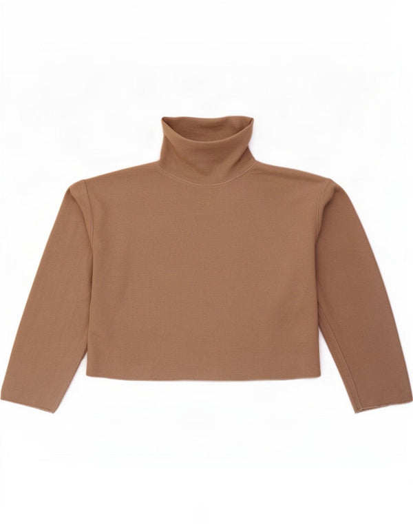 Zara ženski kratki rukav dugih rukava UK 10 Small Beige Cotton