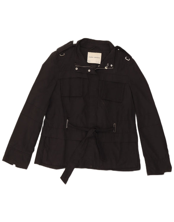 Zara ženska vojna jakna UK 18 XL crni pamuk