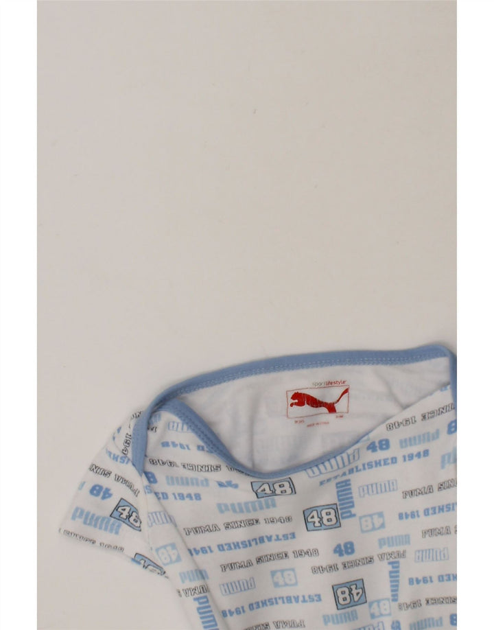 PUMA Baby Boys Graphic Bodysuit 3-6 Months Blue Cotton Vintage Puma and Second-Hand Puma from Messina Hembry 