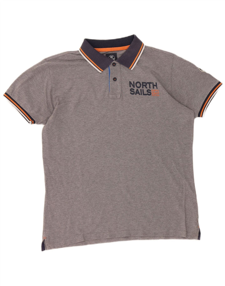 North Sails muška polo majica s grafičkim motivima XL sivi pamuk