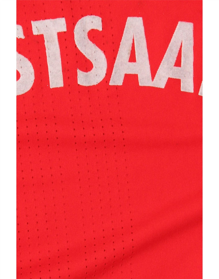 Adidas muška grafička majica dugih rukava srednje crvene boje od poliestera