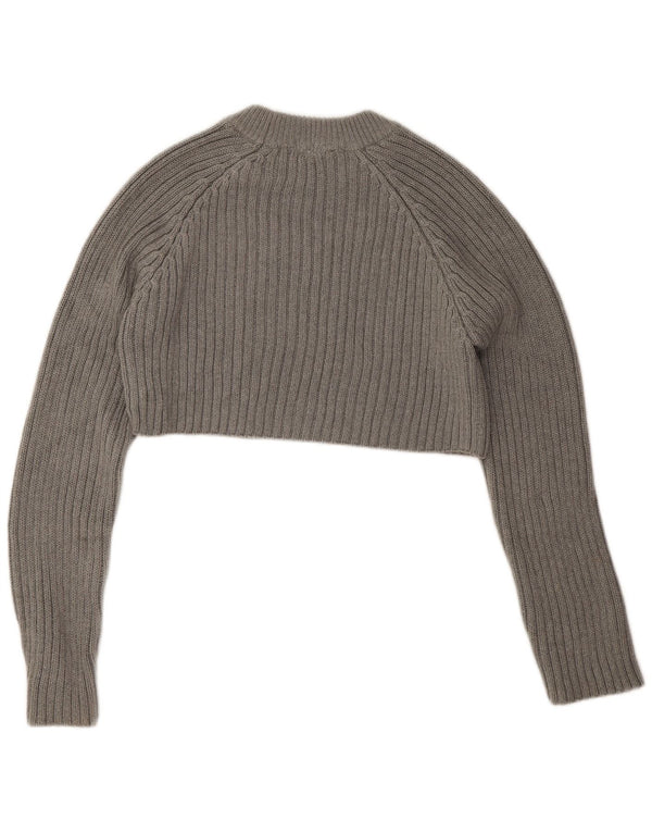 Zara ženski pulover s okruglim izrezom UK 14 srednje sivi pamuk