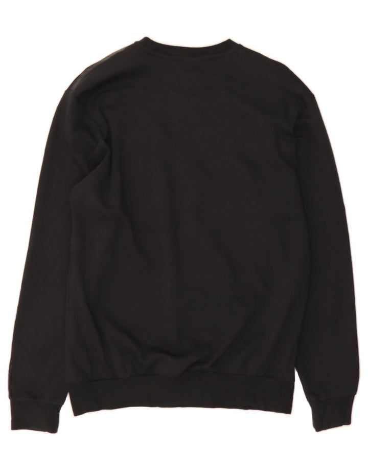 ADIDAS Mens Graphic Sweatshirt Jumper Small Black Cotton Vintage Adidas and Second-Hand Adidas from Messina Hembry 