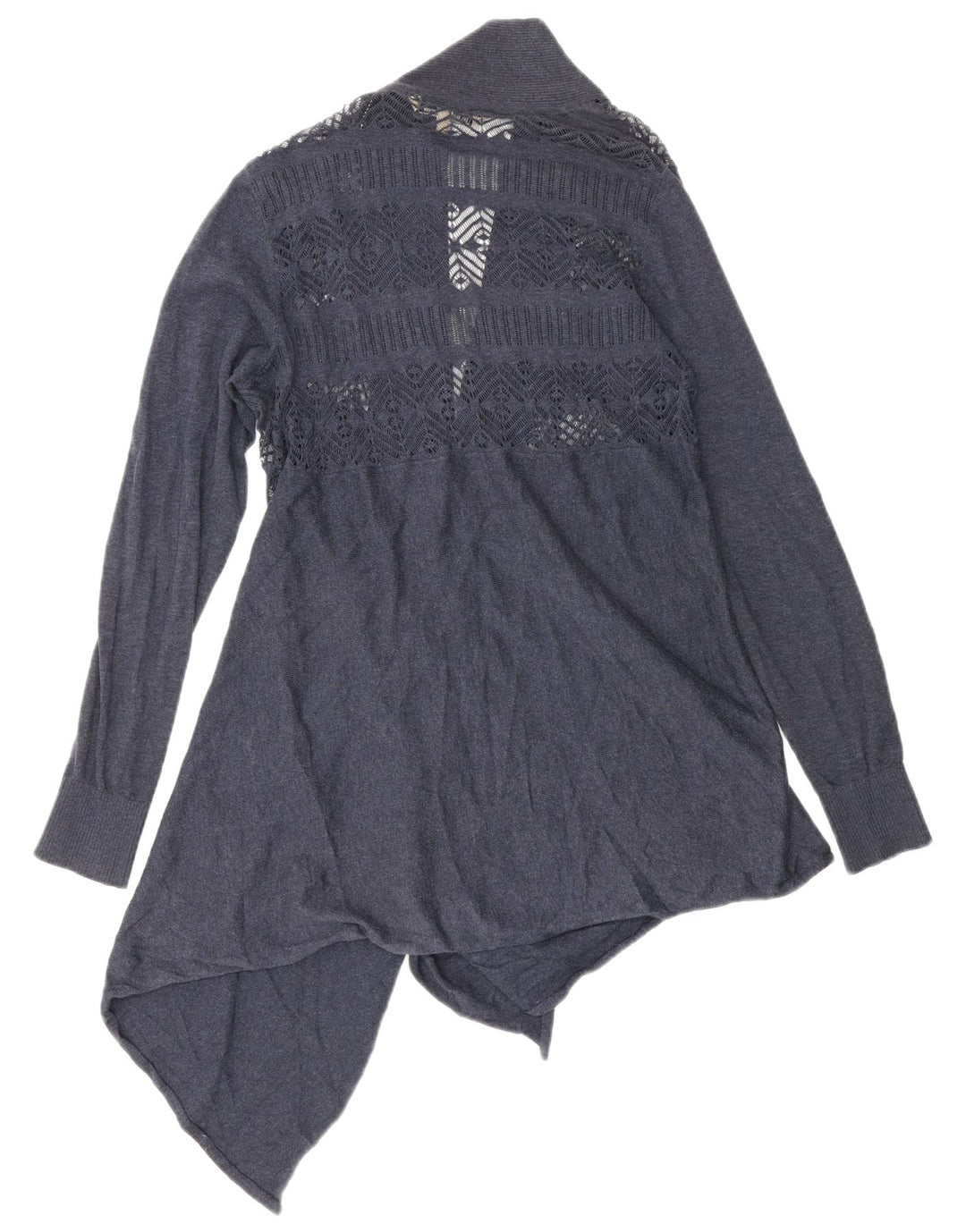 Fat Face ženski asimetrični kardigan pulover UK 10 Mali tamnoplavi pamuk