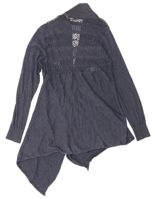 Fat Face ženski asimetrični kardigan pulover UK 10 Mali tamnoplavi pamuk