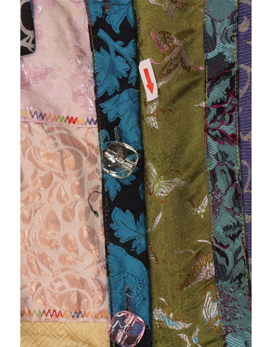 Dy Design Womens Overcoat UK 14 Medium Multicolored Patchwork Cotton