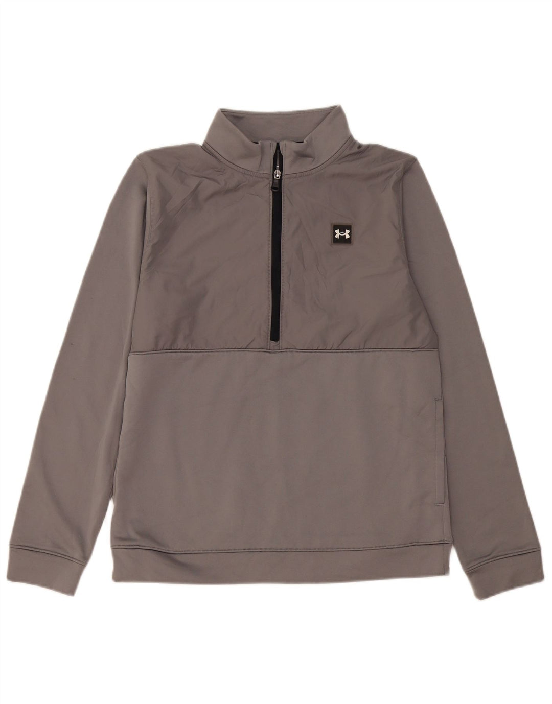 Under Armour majica s izrezom s patentnim zatvaračem za dječake 13-14 godina XL sivi poliester