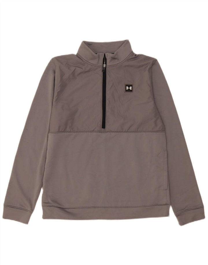 Under Armour majica s izrezom s patentnim zatvaračem za dječake 13-14 godina XL sivi poliester