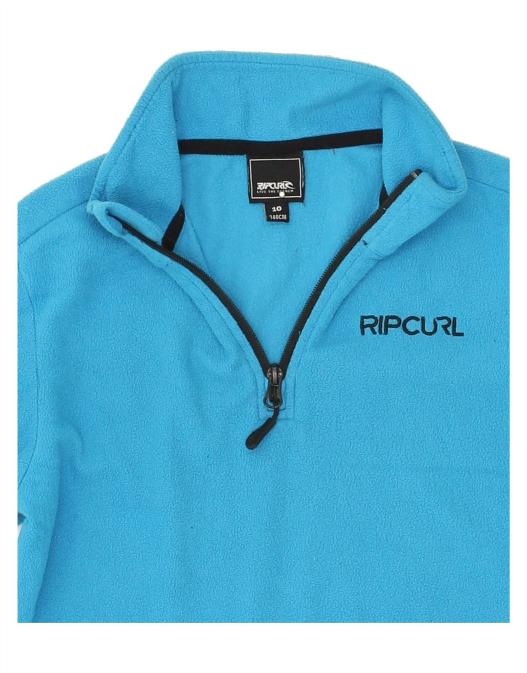 RIP CURL Girls Zip Neck Fleece Jumper 9-10 Years Blue Polyester Vintage Rip Curl and Second-Hand Rip Curl from Messina Hembry 