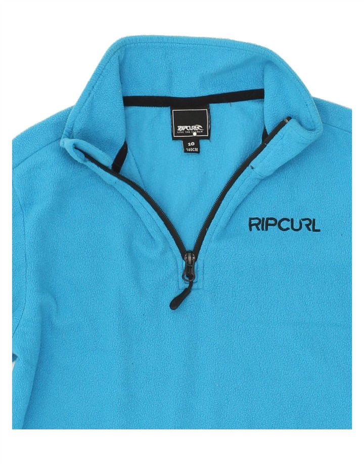 RIP CURL Girls Zip Neck Fleece Jumper 9-10 Years Blue Polyester Vintage Rip Curl and Second-Hand Rip Curl from Messina Hembry 