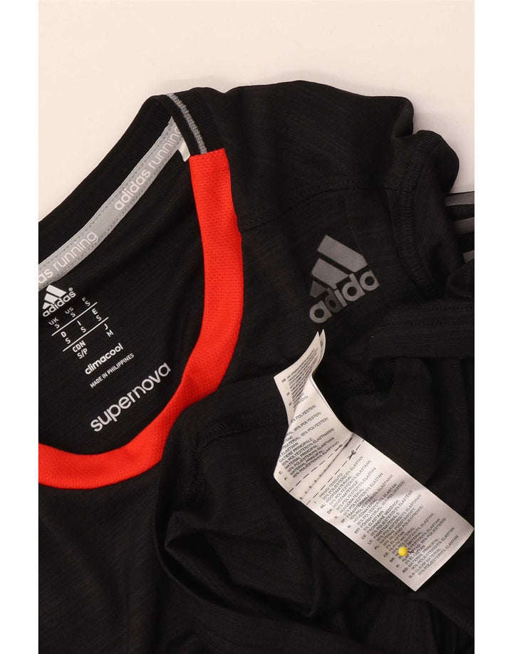 Adidas muška majica Climacool s dugim rukavima, mali crni poliester u boji