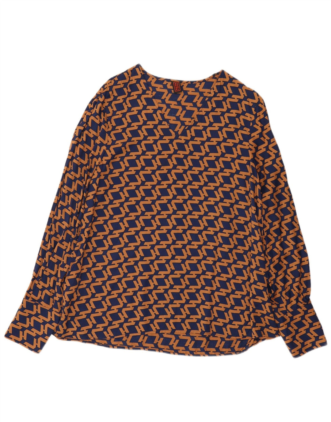 Stefanel Ženska majica dugih rukava IT 46 Large Navy Blue Geometric
