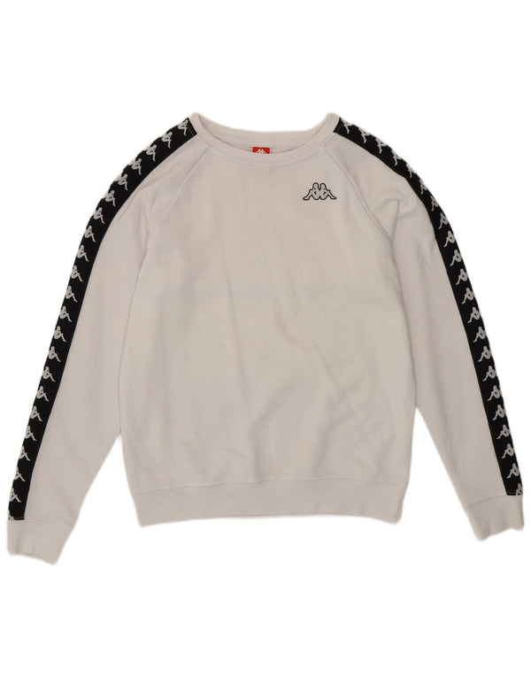 KAPPA ženski džemper s grafičkim motivima UK 14 srednje bijele boje