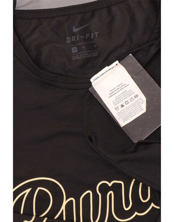 Nike Dri Fit Graphic T-Shirt Top Srednje crni poliester