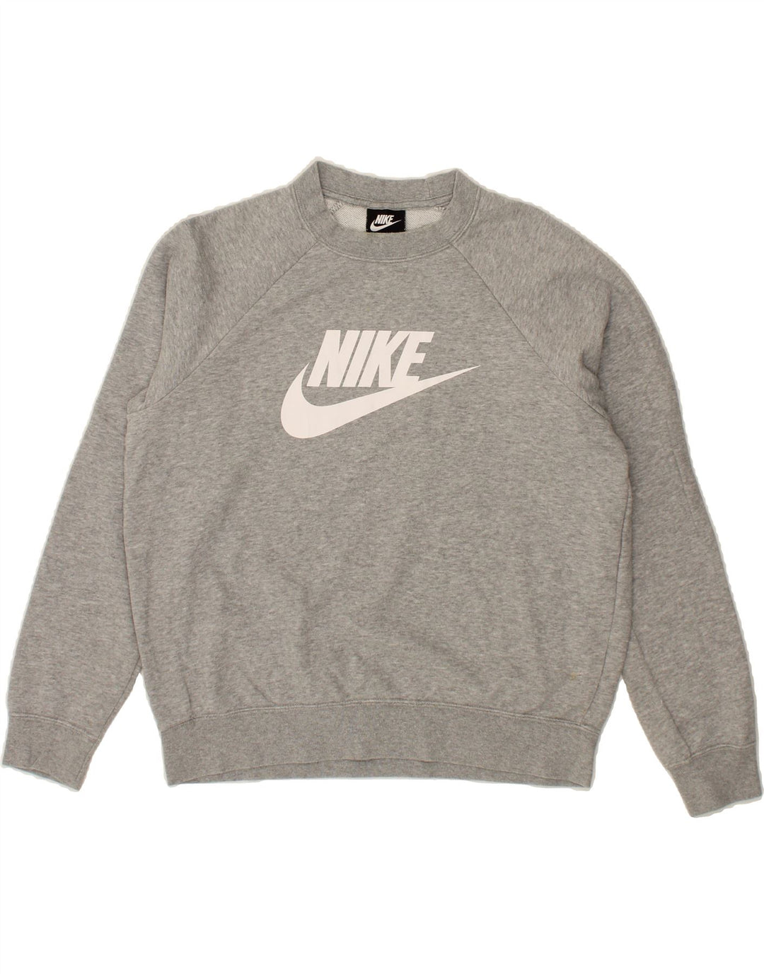 NIKE Womens Graphic Sweatshirt Jumper UK 14 Medium Grey Cotton Vintage Nike and Second-Hand Nike from Messina Hembry 