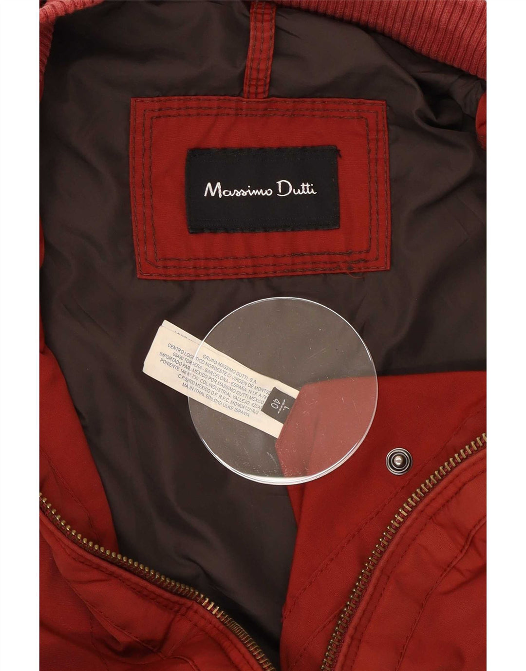 Muška bomber jakna Massimo Dutti UK 40 veliki crveni najlon