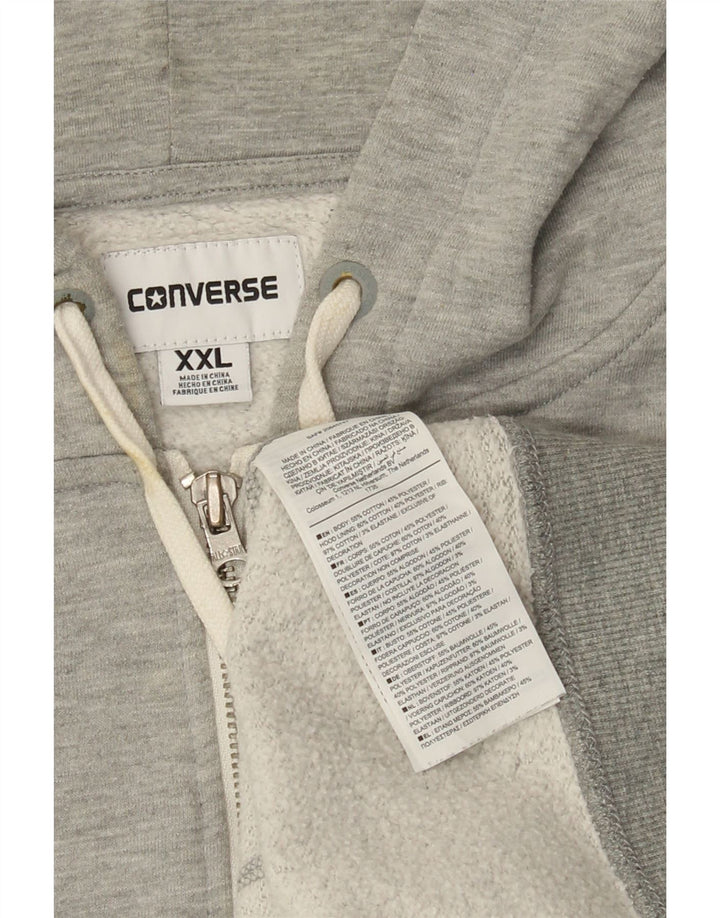 CONVERSE muški pulover s kapuljačom s patentnim zatvaračem 2XL, sivi pamuk