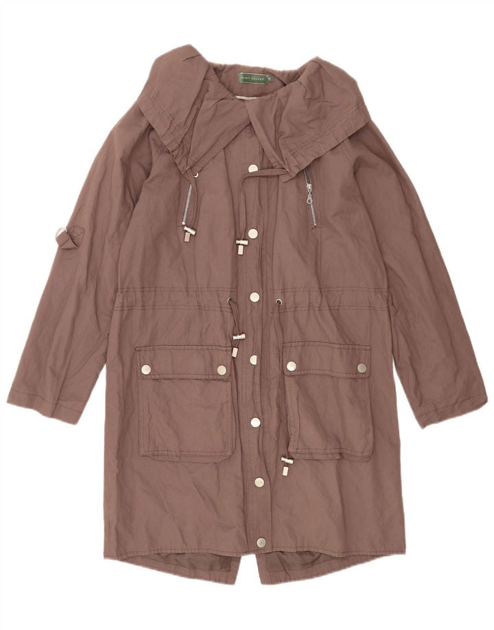MINT VELVET Ženska prevelika parka jakna UK 10 Mala smeđa pamuk