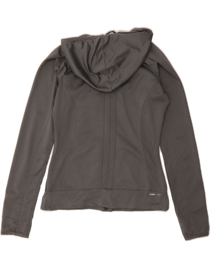ADIDAS Womens Zip Hoodie Sweater UK 10 Small  Grey Polyester Vintage Adidas and Second-Hand Adidas from Messina Hembry 