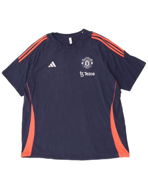 Adidas muška majica kratkih rukava Manchester United Graphic Top 2XL tamnoplava sportska