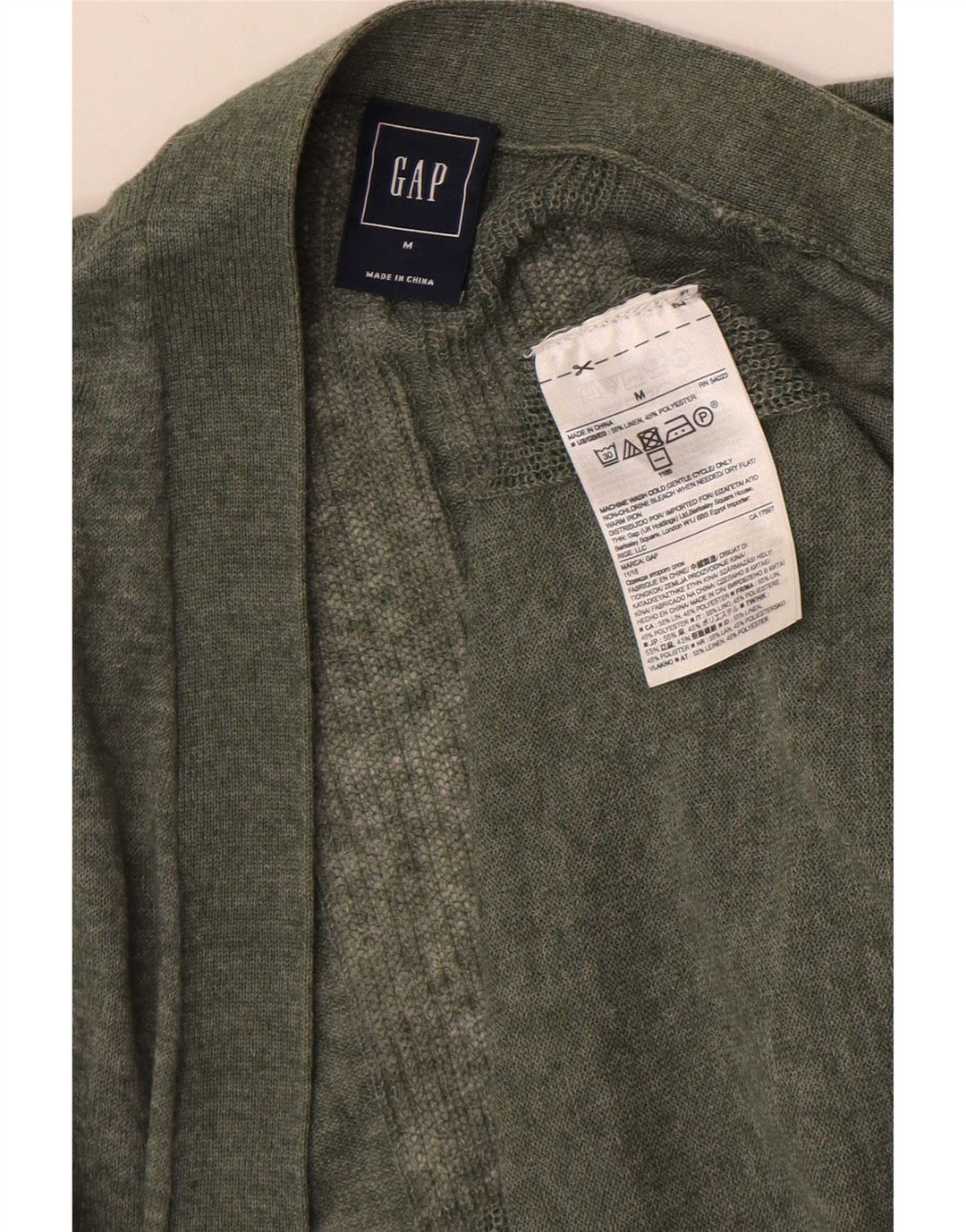 Gap ženski otvoreni kardigan pulover UK 14 Srednje kaki lan