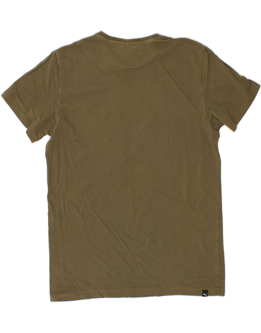 PUMA Mens Graphic T-Shirt Top Medium Khaki Vintage Puma and Second-Hand Puma from Messina Hembry 
