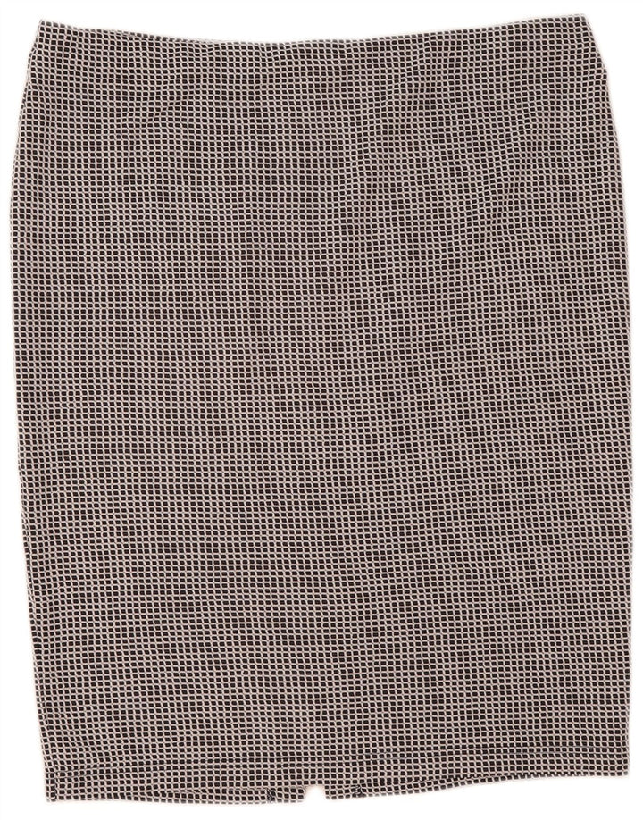 MARKS & SPENCER Womens Pencil Skirt UK 20 2XL W40 Black Check Polyester